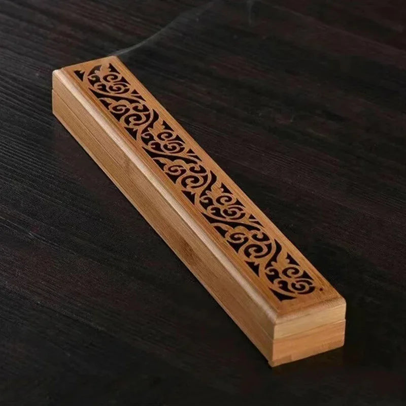 Boîte à encens en bambou sculpté – Nature & Sérénité