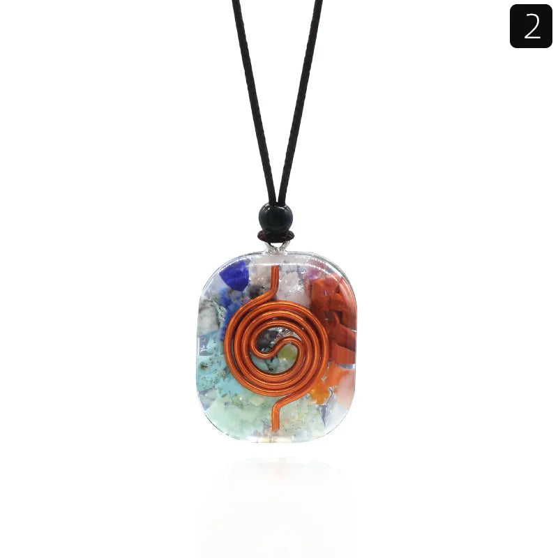 Pendentif Orgonite 7 Chakras – Alignement et Bien-être