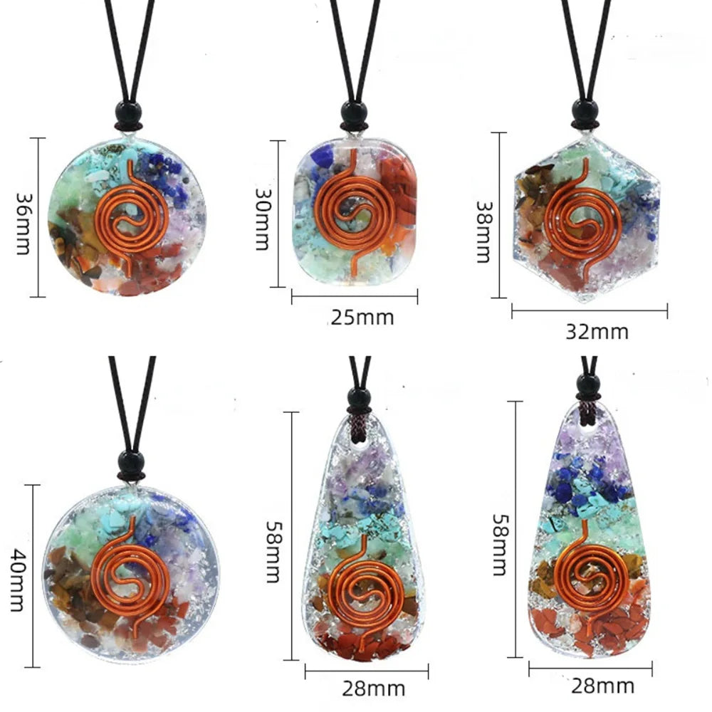 Pendentif Orgonite 7 Chakras – Alignement et Bien-être