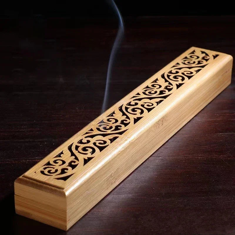 Boîte à encens en bambou sculpté – Nature & Sérénité