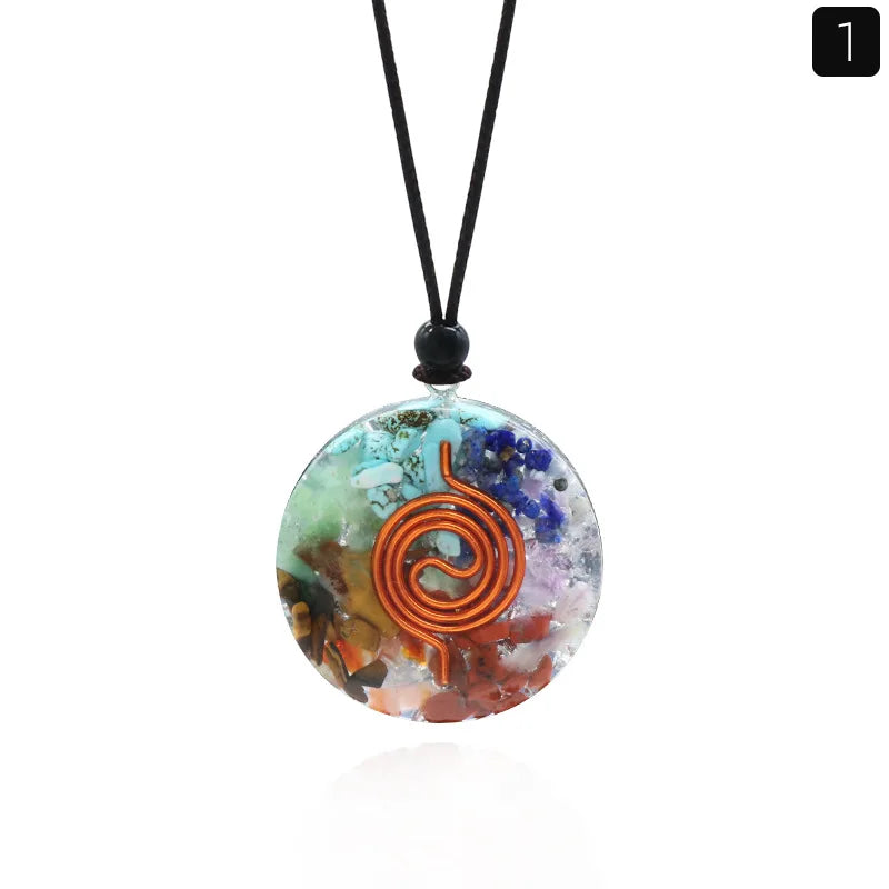 Pendentif Orgonite 7 Chakras – Alignement et Bien-être